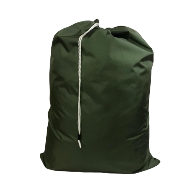 30'' x 40'' Nylon, 200-denier, Durable, Waterproof. Color: Army Green, $1.95 / 1 bag, $97.50/1 Box, 50 pcs/box, Sold by the Box.