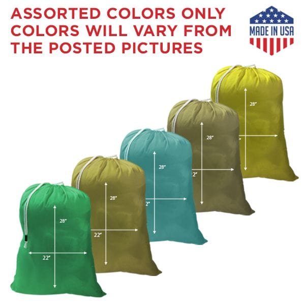 22" x 28" Heavy NYLON Laundry Bags || Water-proof || Random (Mixed)  Colors