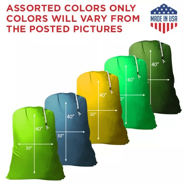 30" x 40" Medium NYLON Laundry Bags || Not Water-proof || Random (Mixed)  Colors