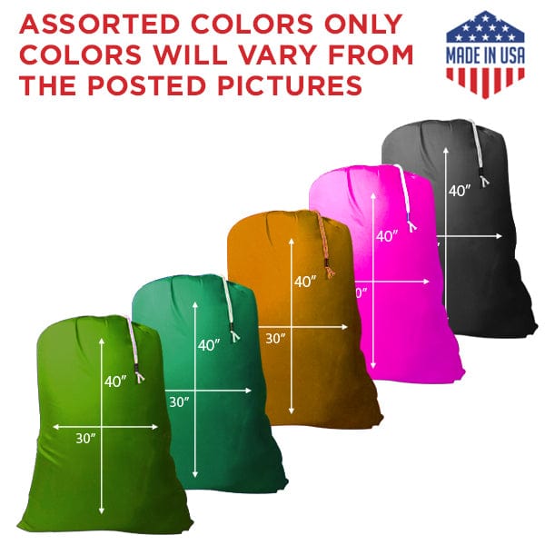 30" x 40" Medium NYLON Laundry Bags || Water-proof || Random (Mixed)  Colors