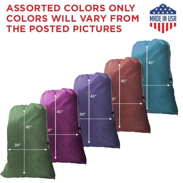 30" x 45" Medium NYLON Laundry Bags || Not Water-proof || Random (Mixed)  Colors