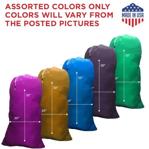 30" x 50" Medium NYLON Laundry Bags || Not Water-proof || Random (Mixed)  Colors