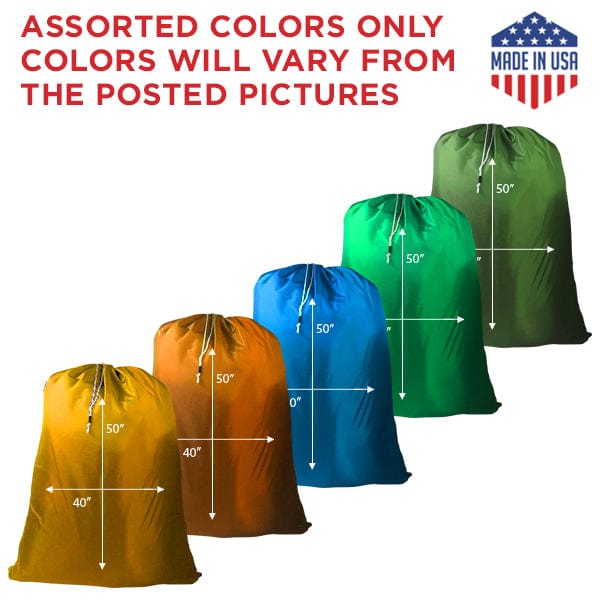 40" x 50" Laundry Bags, Quality BLENDED Fabrics,  Random (Mixed)  Colors