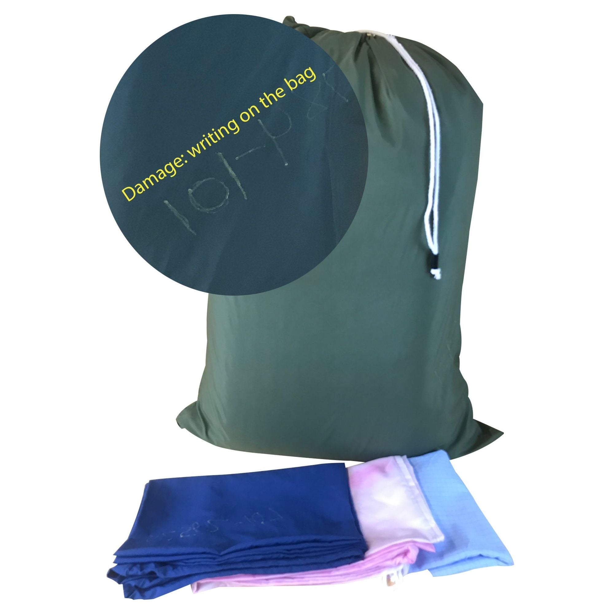 30" x 40" Laundry bags with light damages, mixed Colors, 40 pcs/box, Sold by the Box, Price for 1 bag - As low as $1.25 ea. bag