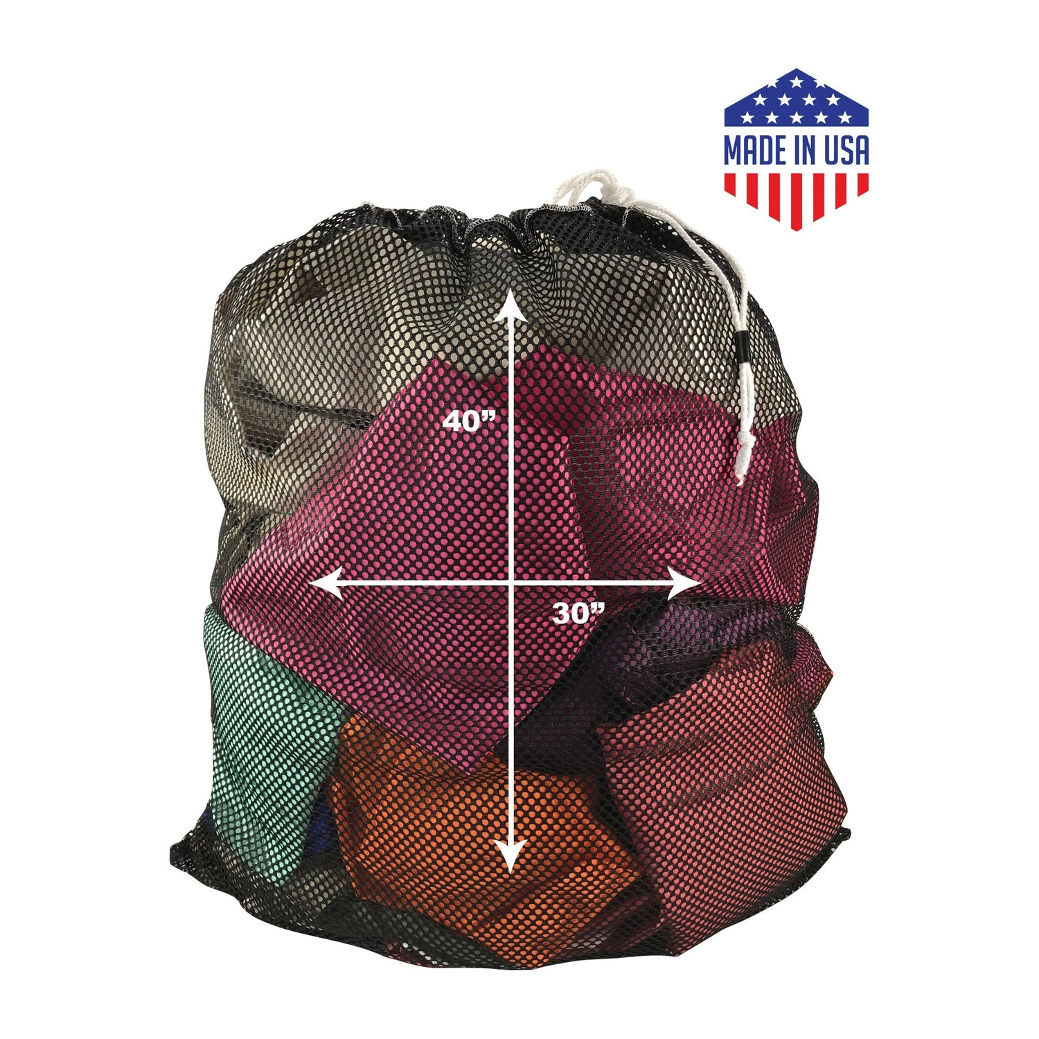 30'' x 40'' Heavy Mesh Laundry Bags. Color : Black  $5.75/1 bag, $172.50/1 Box,30 pcs/box, Sold by the Box.