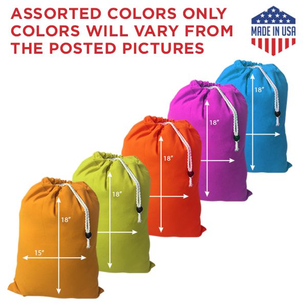 15" x 18" Laundry Bags || Quality BLENDED Fabrics || Random (Mixed) Colors