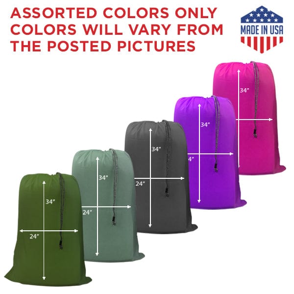 24" x 34" Medium NYLON Laundry Bags || Not Water-proof || Random (Mixed)  Colors