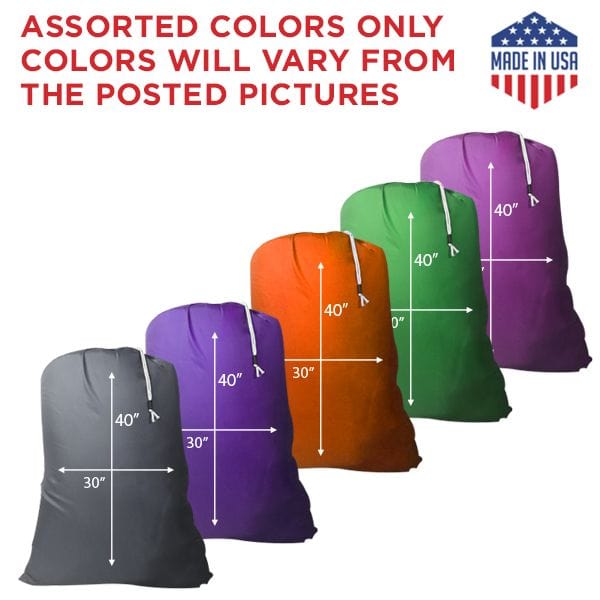 30" x 40" Heavy NYLON Laundry Bags || Not Water-proof || Random (Mixed) Colors