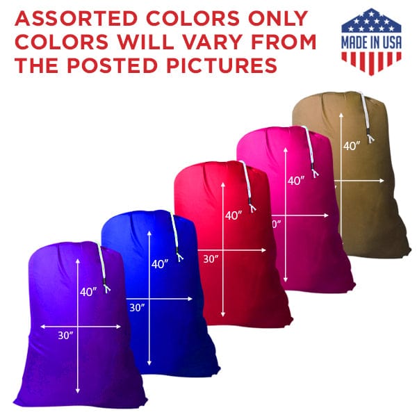30" x 40" NYLON Laundry Bags || Water-proof || Random (Mixed)  Colors