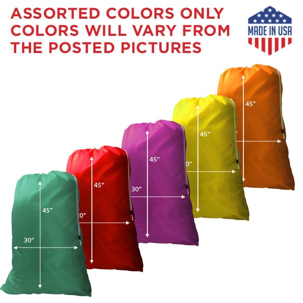 30" x 45" Heavy NYLON Laundry Bags || Not Water-proof || Random (Mixed) Colors