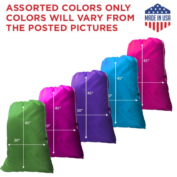 30" x 45" Heavy NYLON Laundry Bags || Water-proof || Random (Mixed)  Colors