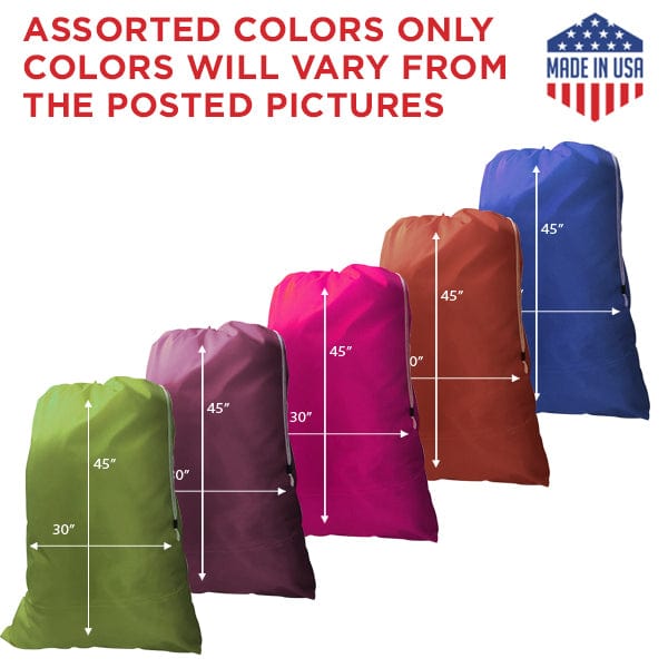 30" x 45" Medium NYLON Laundry Bags || Water-proof || Random (Mixed)  Colors