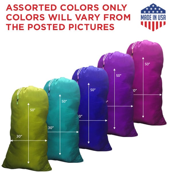 30" x 50" Heavy NYLON Laundry Bags || Not Water-proof || Random (Mixed) Colors