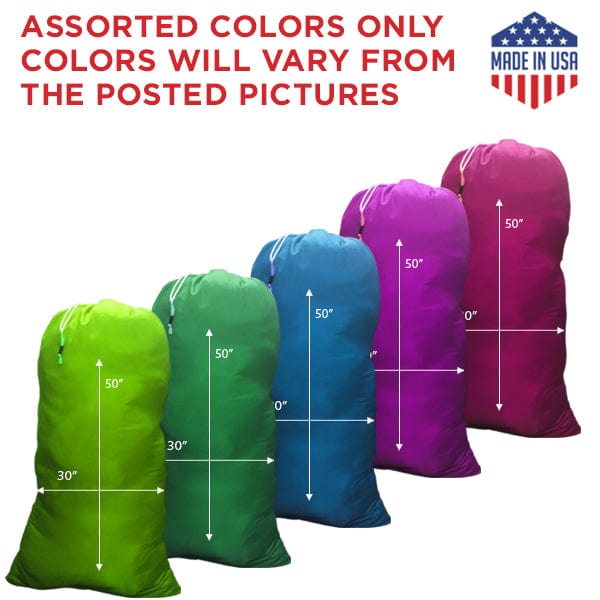 30" x 50" Medium NYLON Laundry Bags || Water-proof || Random (Mixed)  Colors