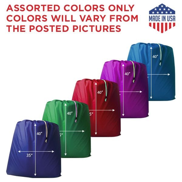 35" x 40" Heavy NYLON Laundry Bags || Water-proof || Random (Mixed) Colors