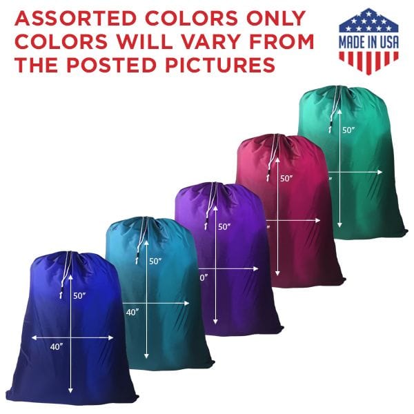 40" x 50" Medium NYLON Laundry Bags, Not Water-proof, Random (Mixed) Colors