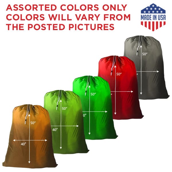 40" x 50" Medium NYLON Laundry Bags, Water-proof, Random (Mixed)  Colors